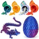 Tboline 3D Printed Dragon Egg,Dragon Eggs with Dragon Inside,Crystal Dragon Fidget Toys,Full Articulated Dragon Dragon in Egg,Adults Fidget Toys for