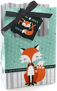 Mr. Foxy Fox - Baby Shower or Birthday Party Favor Boxes - Set of 12