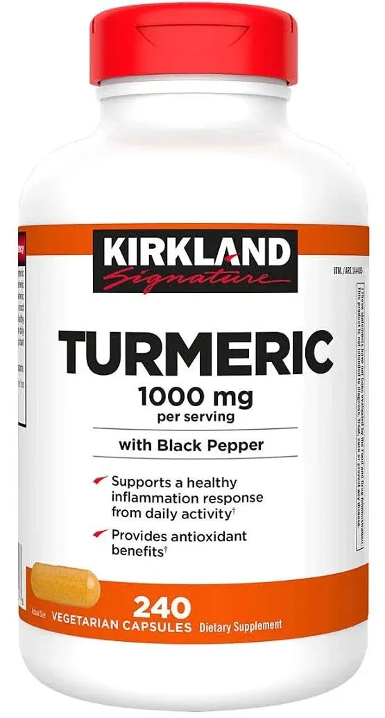 Kirkland Turmeric Turmeric 1000mg 240 Tablets 1 Bottle / Kirkland Signature Turmeric 1000 mg 240ct 1bottle Exp. 2024/01, 1 piece