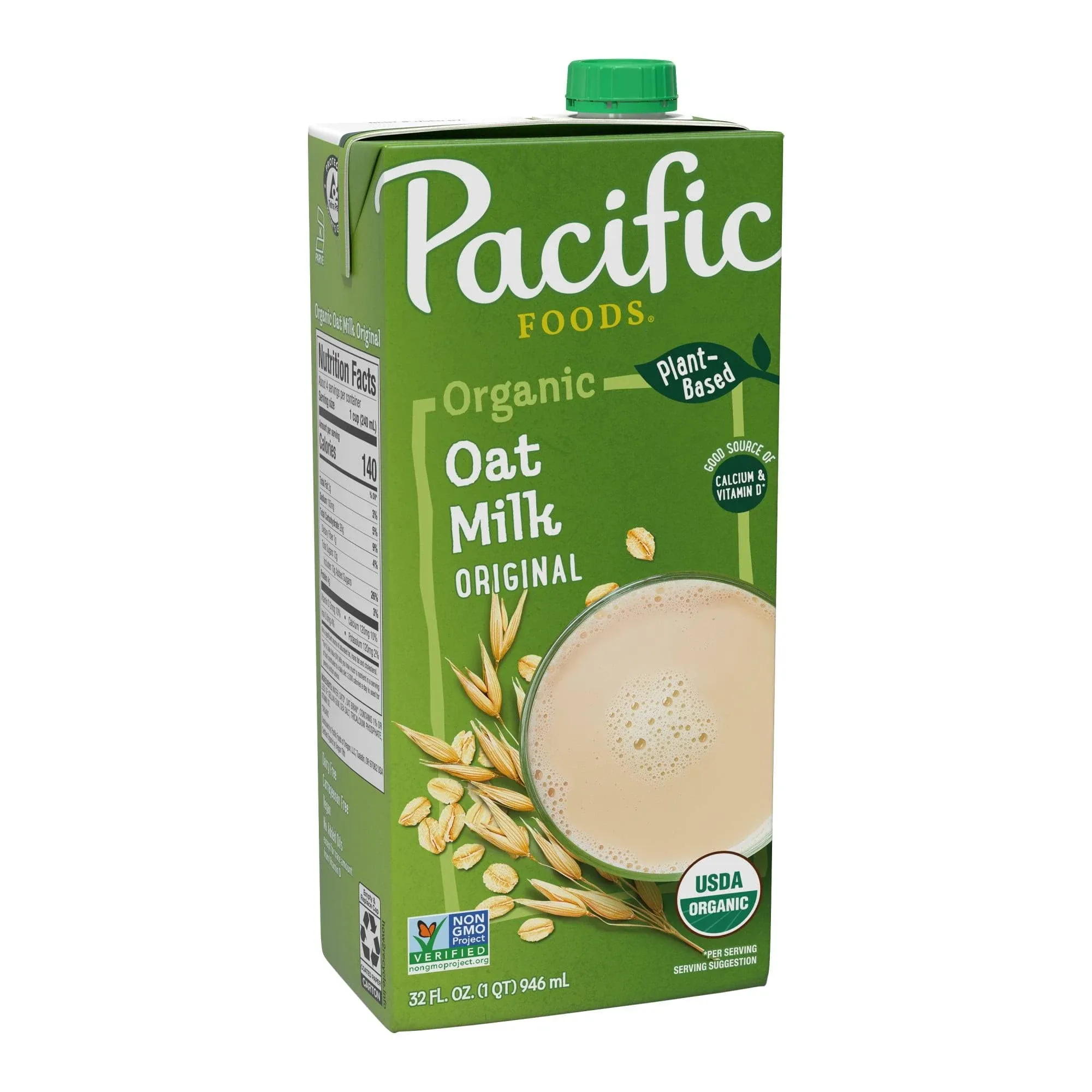 Pacific Foods Oat Beverage, Organic, Original - 32 fl oz