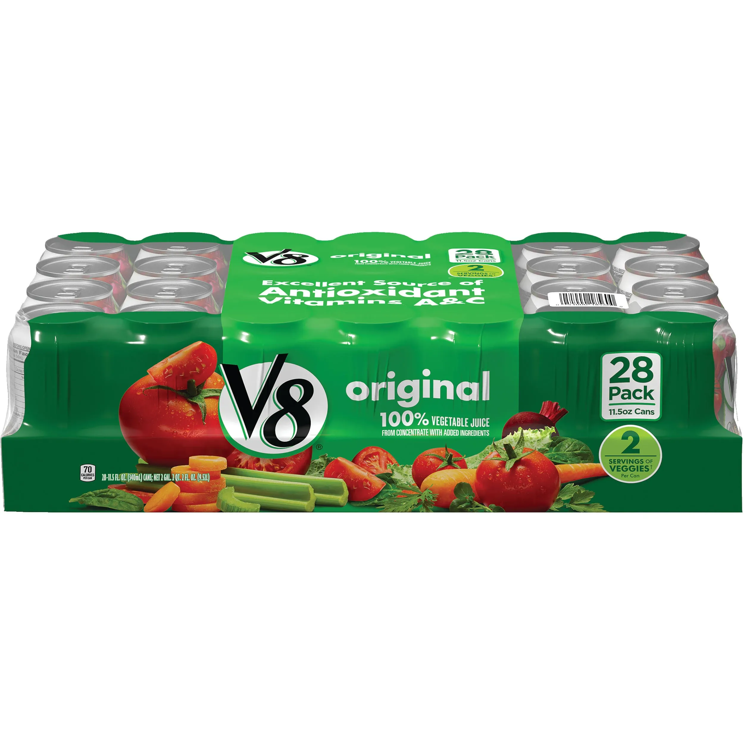 V8 Original Low Sodium Spicy Hot 100% Vegetable Juice 46 oz. Bottle (6 Pack)