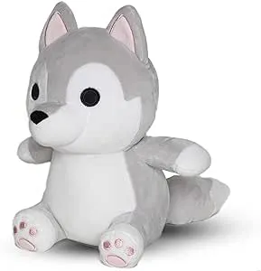 Avocatt Gray Wolf Plush Toy - 10 Inches Plushie Stuffed Animal - Hug and Cuddle with Squishy Soft Fabric and Stuffing for Boys and Girls