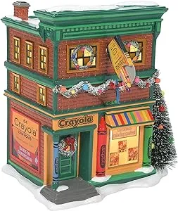 Department 56 Snow Village Crayola Crayon Store Lit Building, 8.11 Inch, Multicolor