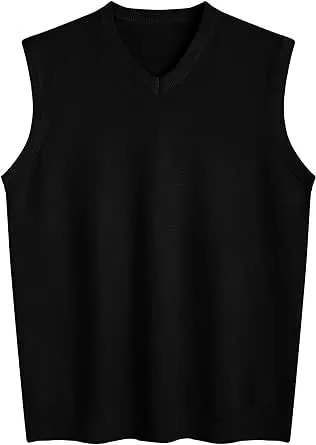 Men's V-Neck Slim Fit Sleeveless Knitted Sweater Vest