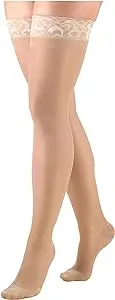 Truform Sheer Compression Stockings, 15-20 mmHg, Women's Thigh High Length, 20 Denier, Nude, LargeTruform Sheer Compression Stockings, 15-20 mmHg, Women's Thigh High Length, 20 Denier, Nude, Large