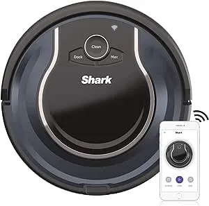 Shark ION Robot Vacuum RV761 with Wi-Fi and Voice Control, 0.5 Quarts, in Black and Navy blue