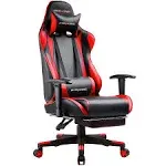 GTRACING Gaming Chair with Footrest, Ergonomic Computer Game Desk Chair, Reclining Gamer Chair Seat Height Adjustment, Swivel Rocker with Headrest