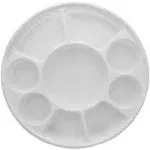 9 Compartment Plastic Plates - Disposable White Round Thali (100 Pack)