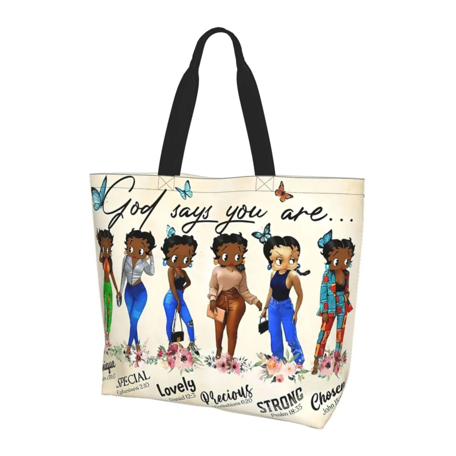 Tote Bag For Women African American Tote Bag Shoulder Handbag Black Queen Women Casual Shoulder Bag ，Premium Quality