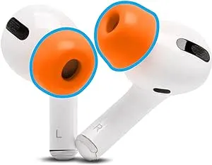 WC TipZ - Upgraded Memory Foam Ear Tips for Airpods Pro Made by Wicked Cushions | Improved Comfort, Tighter Seal, Better Foam Rebound Time | Fits Perfectly in Charging Case | Wicked Orange