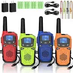 Walkie Talkies for Adults- WokTok Long Range 2 Way Radio for Camping Hiking Hand Held Hiking Accessories Camping Gear Xmas Birthday Gift for Kids,SOS Siren,NOAA Weather Alert,4 Radios