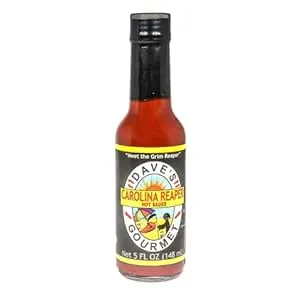 Dave's Gourmet Carolina Reaper Hot Sauce Add Flavor and Heat to Dips, Spreads, Sauces and Marinades