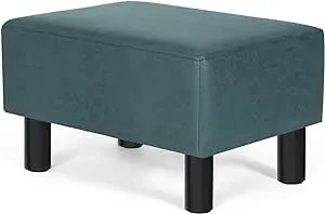 Joveco Small Footstool Ottoman Footrest Modern Rectangular Foot Stools for Living Room Bedroom (Blue)