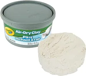 Crayola Air Dry Clay Bucket,  2.5 lbs White Clay, Classroom Supplies for Teachers, School Supplies, Crafts