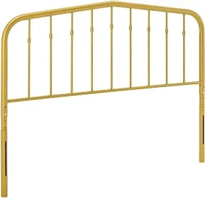 Modway Lennon Modern Farmhouse Metal Full Headboard in Gold