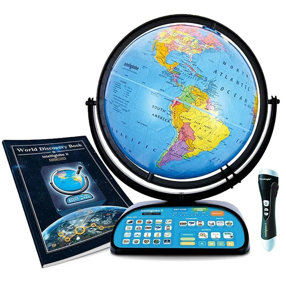 Replogle Intelliglobe II 12 Blue Raised Relief Desk Globe