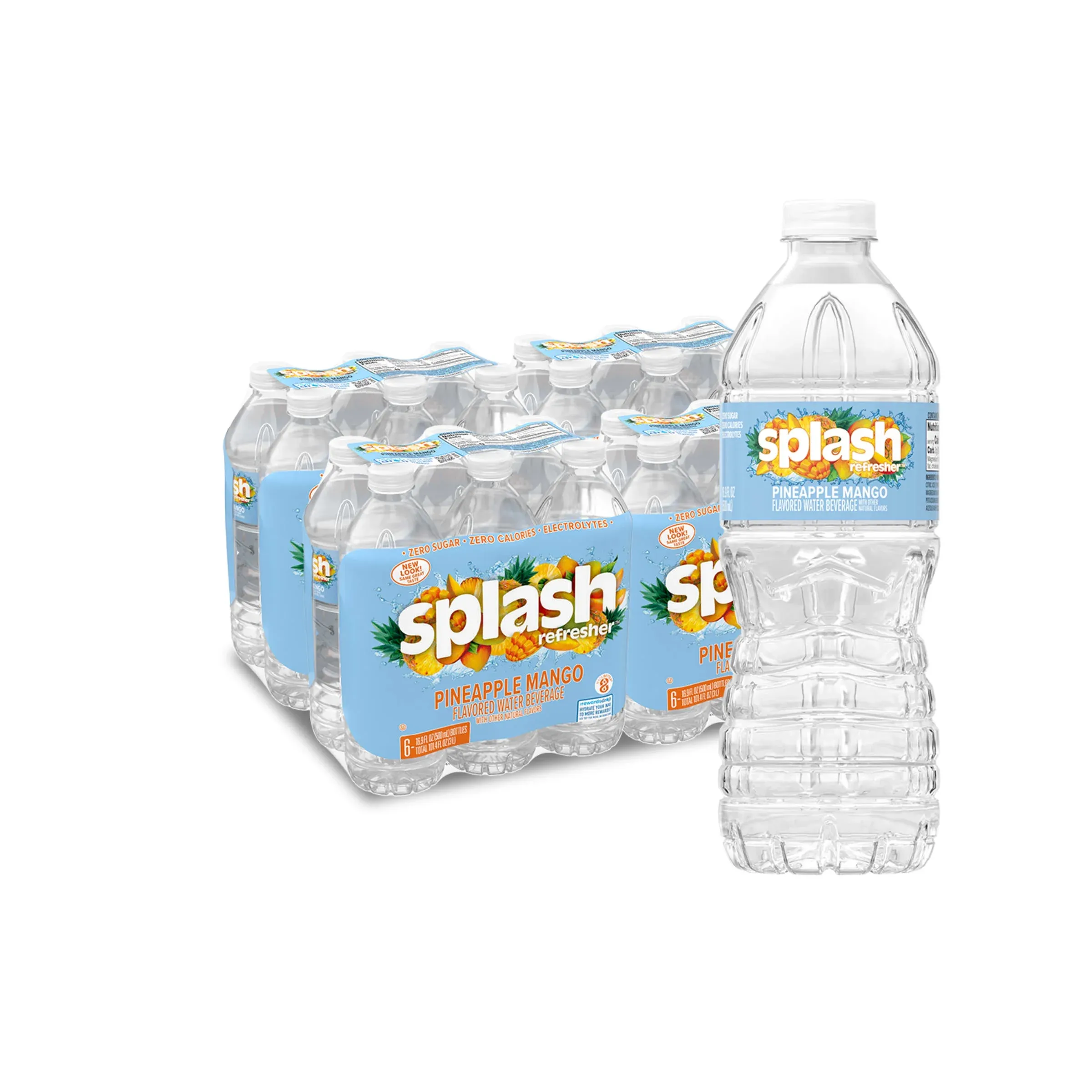 Splash Blast Pineapple Mango Flavored Water (6 x 16.9 fl oz)