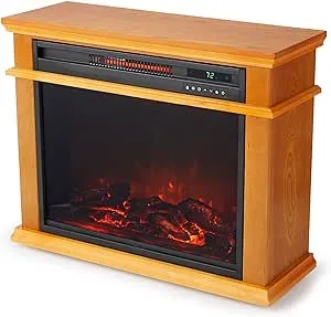 LifeSmart Deluxe Mantle Portable Electric Fireplace Heater