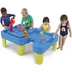 Simplay3 Big River and Roads Water Play Table, Outdoor Activity Table with Track Toys for Toddlers and Kids, 9 Accessories Included, Made in USA