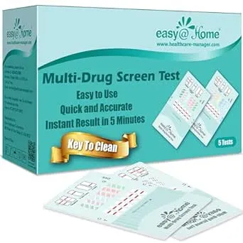 Easy@Home Multi-Drug Screen Test: Quick Testing Buprenorphine (BUP), Cocaine (COC), Morphine (MOR), Methadone (MTD), Oxazepam (BZO), Oxycodone (OXY) -#EDOAP-865 (5 Individual Pack)