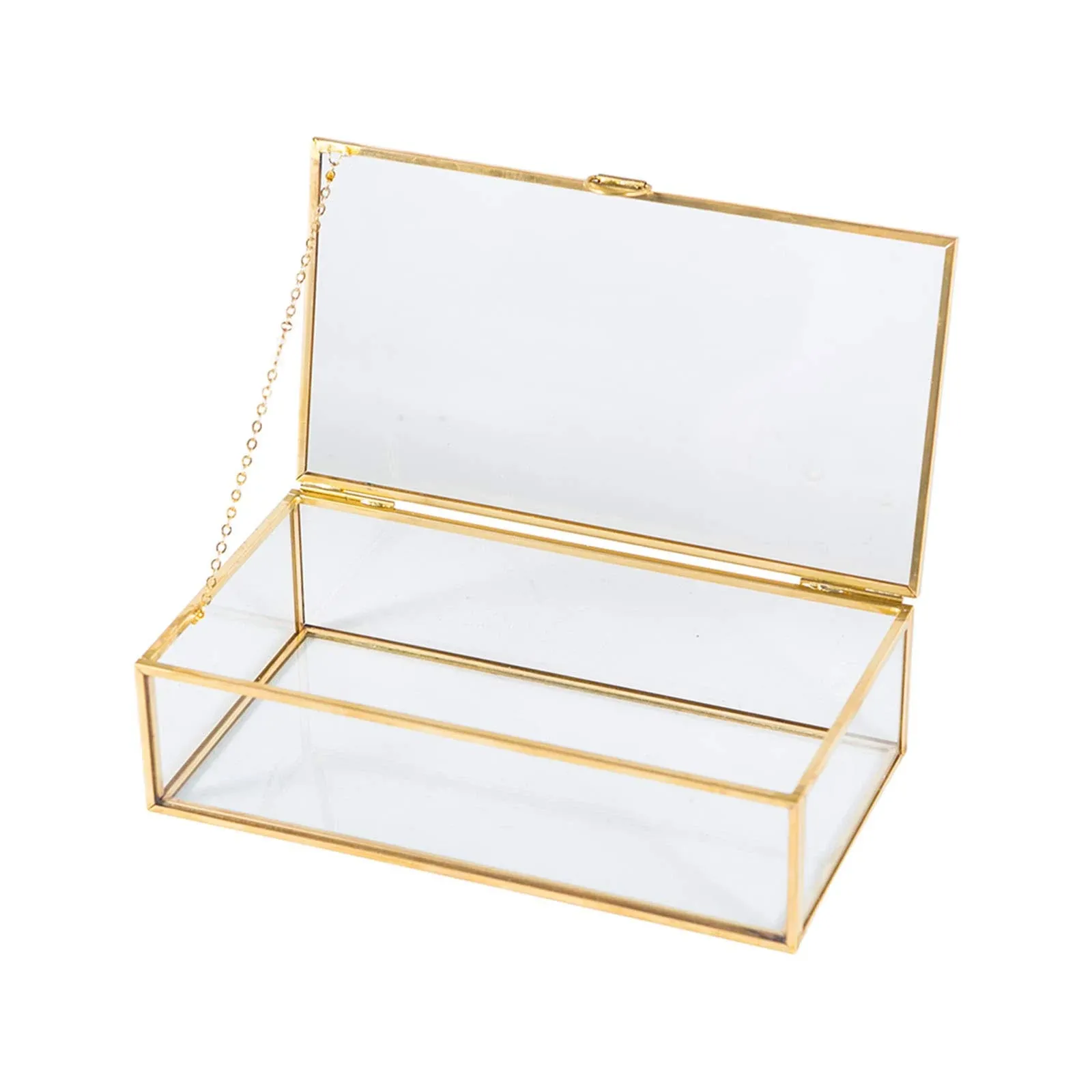 Smart Wyche 8" Glass Box Keepsake Box with Hinged Lid for Women and Girls ...