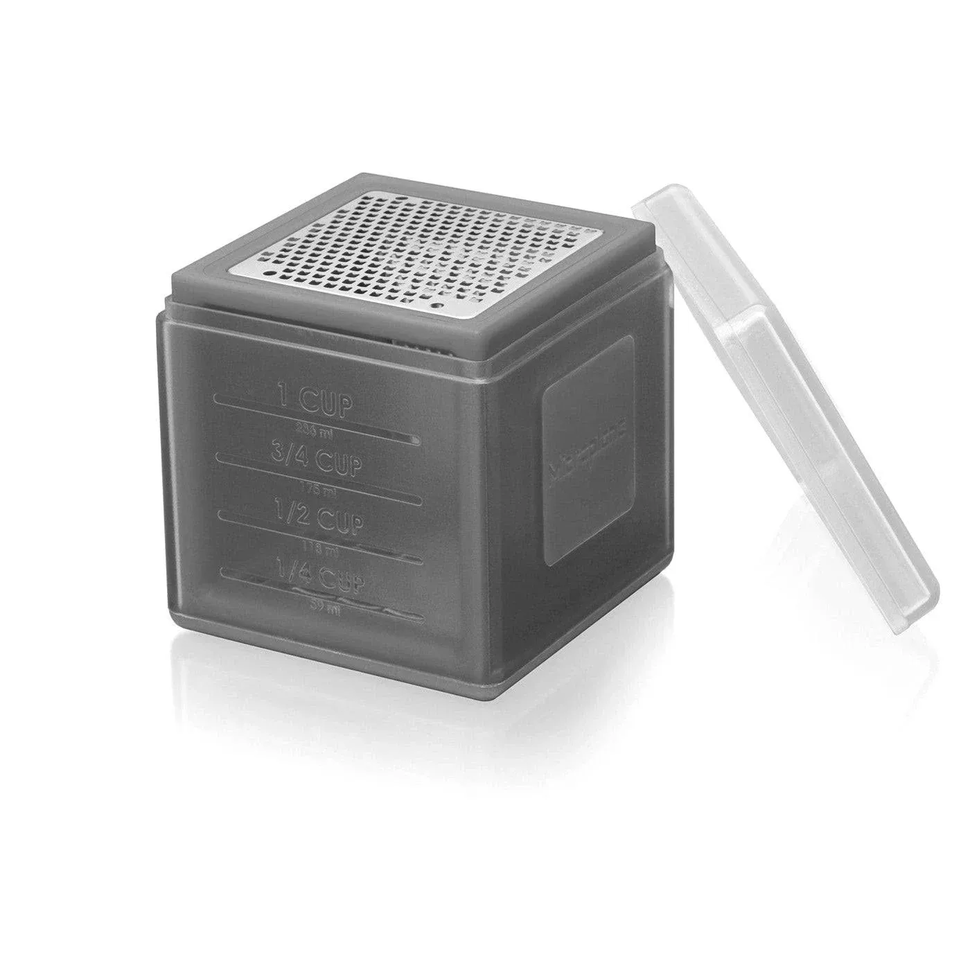 Microplane 3-in-1 Cube Grater with Fine, Ribbon, and Coarase Blades - Gray