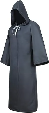 Unisex Halloween Costume Cloak Medieval Friar Priest Monk Robe Hooded Cap Cloak Men Wizard Sorcerer