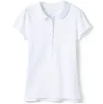 Lands' End School Uniform Girls Short Sleeve Peter Pan Collar Polo Shirt