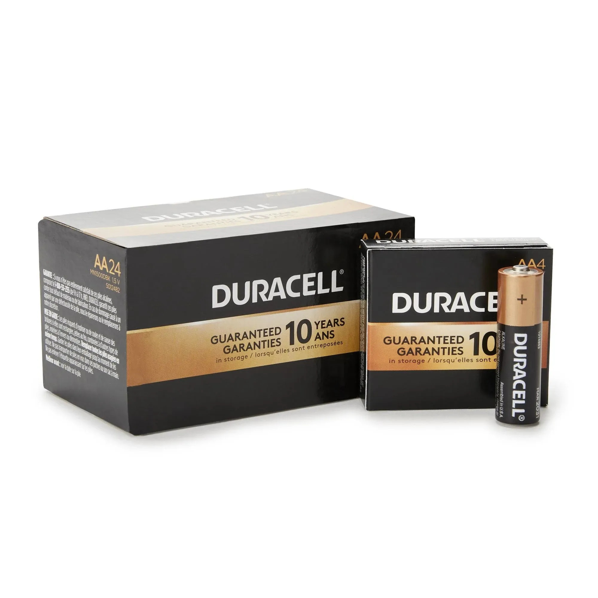 Duracell Coppertop Alkaline AA Batteries, 144-carton