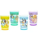 Zak Designs Bluey Nesting Tumbler Set Includes Durable Plastic Cups with Variety Artwork, Fun Drinkware is Perfect for Kids (14.5 oz, 4-Pack, Non-BPA)