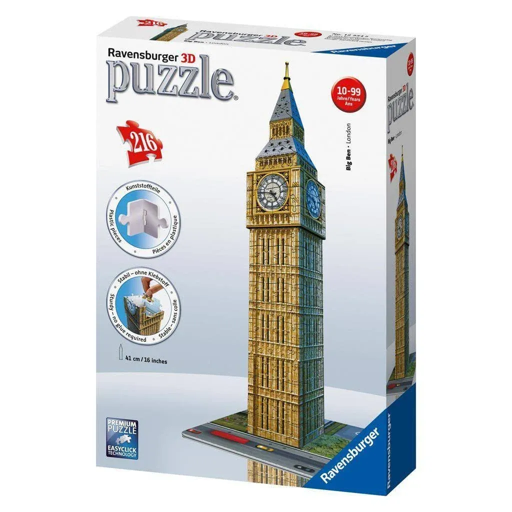 Ravensburger London Big Ben Building 3D Puzzle 224pc New in Box! (Rare 216 var)