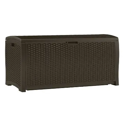 Suncast 99 Gallon Wicker Deck Box Resin