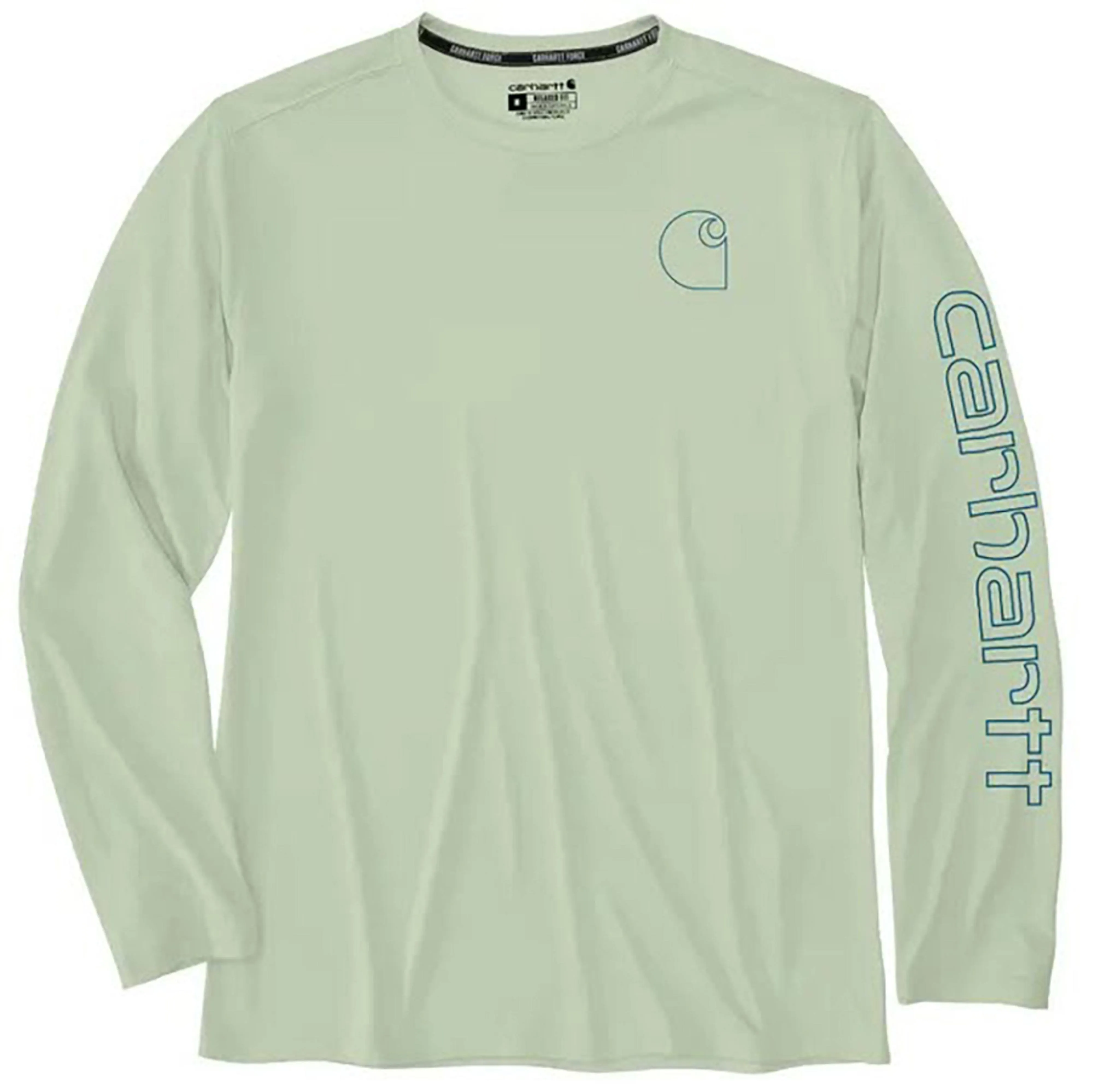 Carhartt Force Sun Defender Lightweight Long-Sleeve Logo Graphic T-Shirt, Men's White