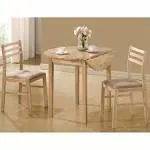 Coaster 3 Piece Drop Leaf Dining Set in Beige and Natural