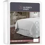 Superity Linen Cotton Flat Sheet White - Twin