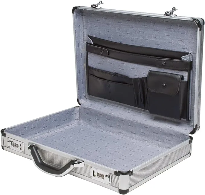 Roadpro SPC-931R 17.5" x 4" x 13" Silver Aluminum Briefcase,Medium