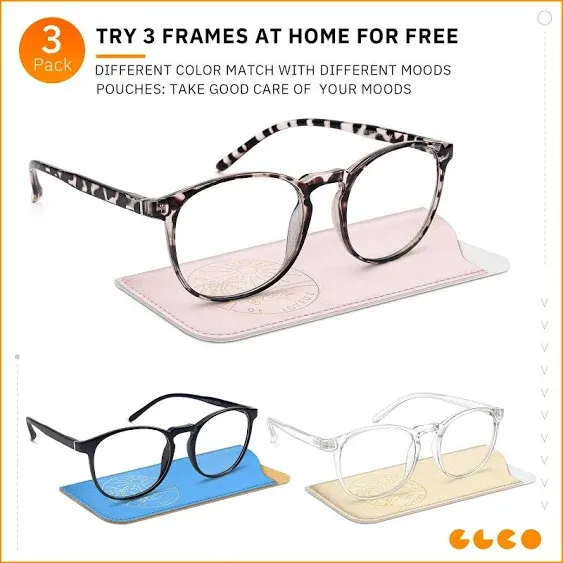 IBOANN Blue Light Blocking Glasses Women/Men, Round Fashion Retro Frame, Vintage Fake Eyeglasses with Clear Lens