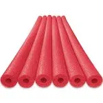 Oodles of Noodles Deluxe Foam Pool Swim Noodles - 6 Pack 52 inch Bulk Pack, Red