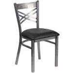 Flash Furniture Metal Dining Chair, Black/Silver