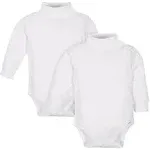 Gerber 2-Pack Baby Neutral White Long Sleeve Turtleneck Onesies Bodysuits - 4T