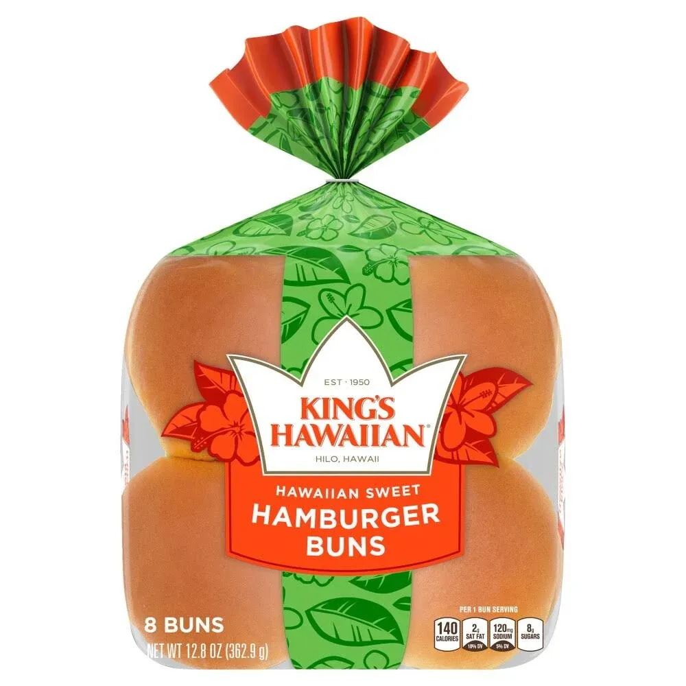 King's Hawaiian Sweet Hamburger Buns - 8 count