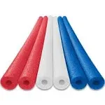 6 Pack Red White and Blue Patriot Pack Deluxe Foam Pool Swim Noodles