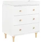 Babyletto - Lolly 3-Drawer Changer Dresser with Removable Changing Tray White / Natural