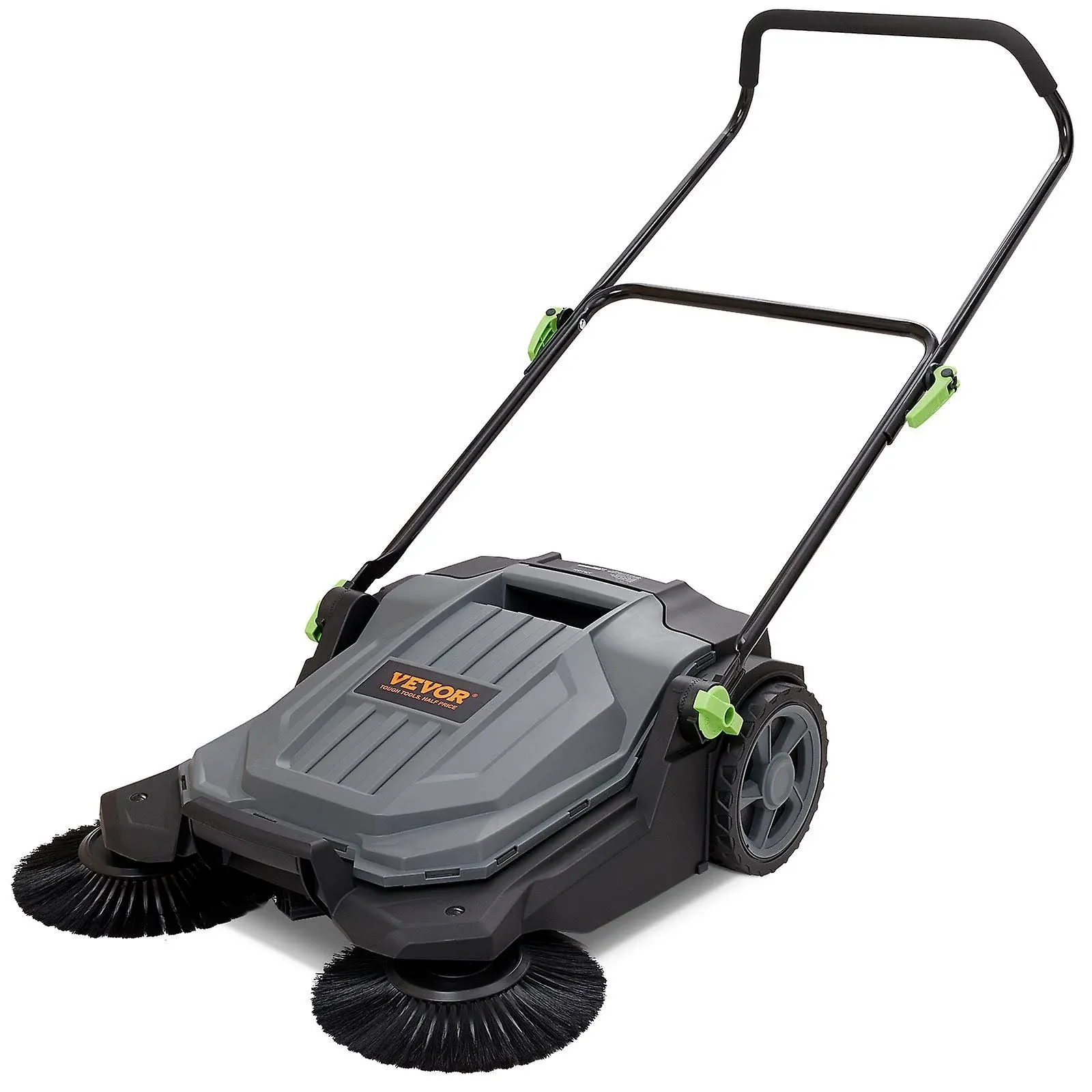 VEVOR Walk-Behind Hand Push Floor Sweeper 25.6" Sweeping Width Floor Sweeper Manual Non-Electric