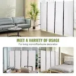 VEVOR Room Divider 5.6 ft Room Dividers and Folding Privacy Screens 4-Panel Fabric Partition Room Dividers for Office White BLP488675INCHXDA6V0