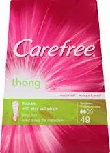 Carefree Thong Regular Liner (Pack of 1) Unscented 49 Count