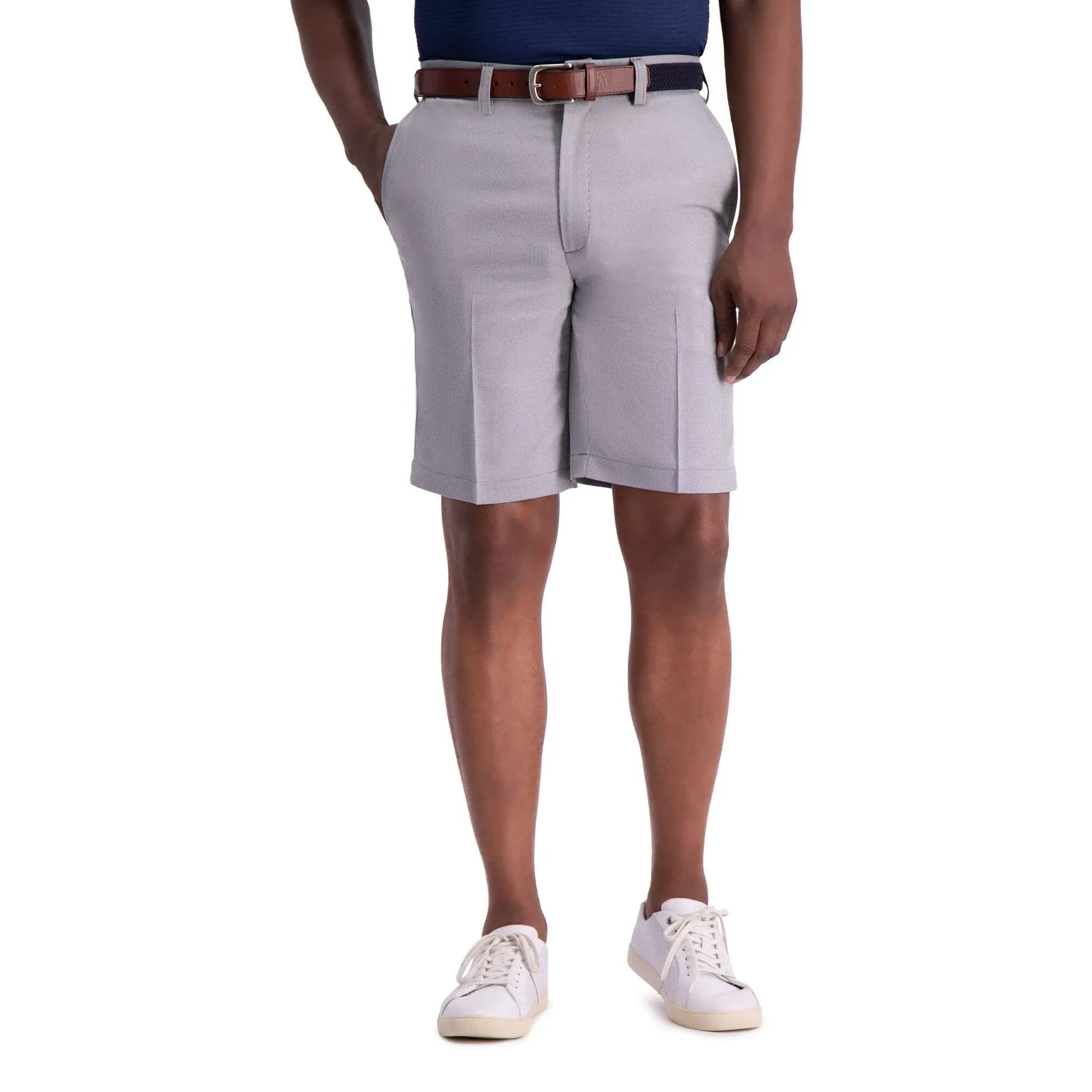 Haggar Charcoal Cool 18 Pro Oxford Flat Front Shorts