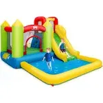 Costway Inflatable Bounce House Water Slide Jump Bouncer Climbing Wall Splash Pool Blower Excluded