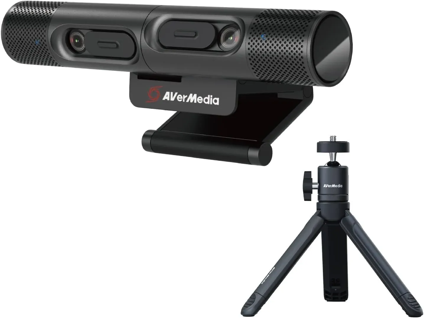 AVerMedia PW313D DualCam, 2-in-1 Webcam for Remote Learning, Conferencing and Hosting Meetings, 2 Autofocus Cameras and Mics, Works with Zoom, Teams and Skype, TAA/NDAA Compliant