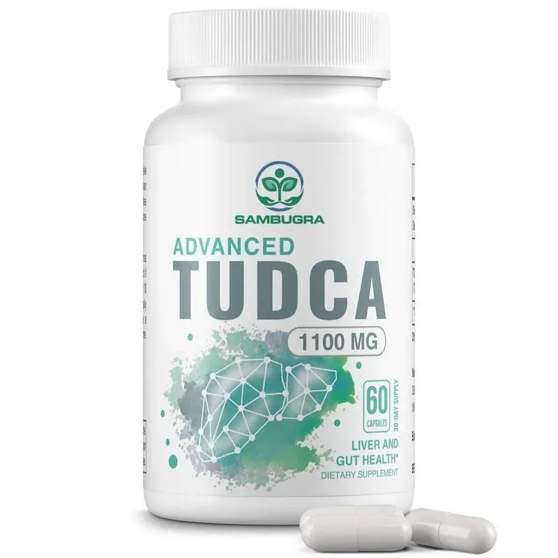 Sambugra TUDCA Liver Supplements 1100mg, Ultra Strength Bile Salt TUDCA Supplement, Liver Support for Liver Cleanse Detox and Repair, 60 Capsules